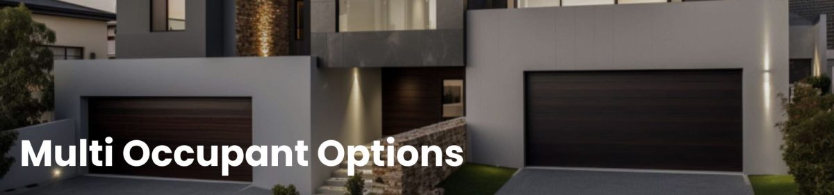 Duplex with 'Multi occupant options' text overlay