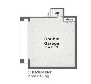 Floor plan of the garage at 63 Oateson Skyline Drive, Seven Hills, featuring a store cabinet in the corner and additional storage space along the wall.