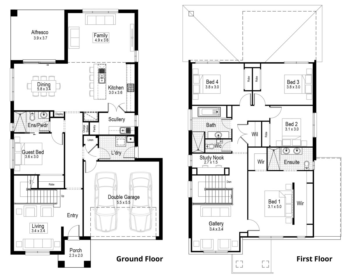 Burgundy 32 Home Design Floor Plan