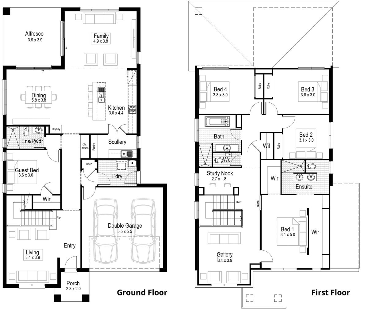 Burgundy 34 Home Design Floor Plan