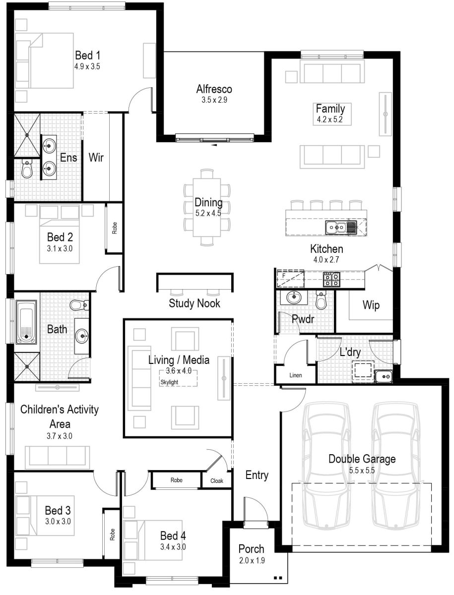 Cedar 28 Home Design Floor Plan