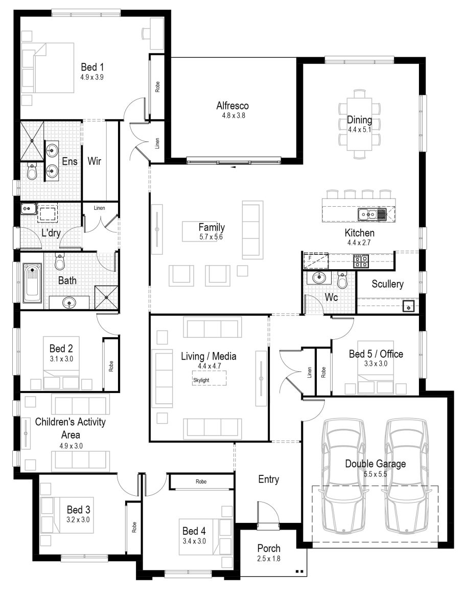 Cedar 34 Home Design Floor Plan